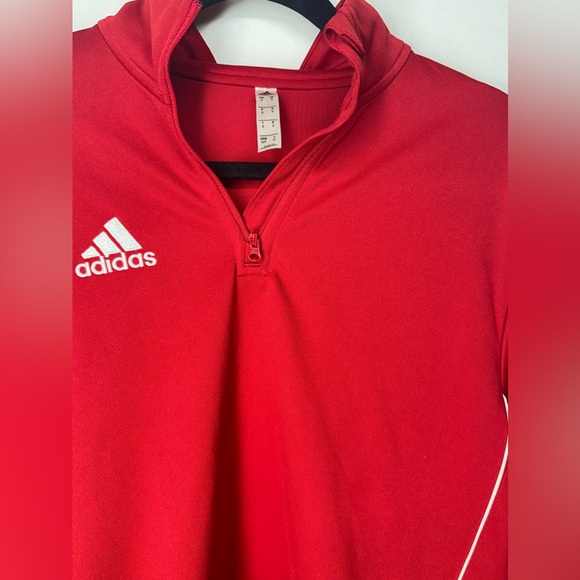 Adidas Quarter Zip Climalite (Power Red/White) - Picture 9 of 12